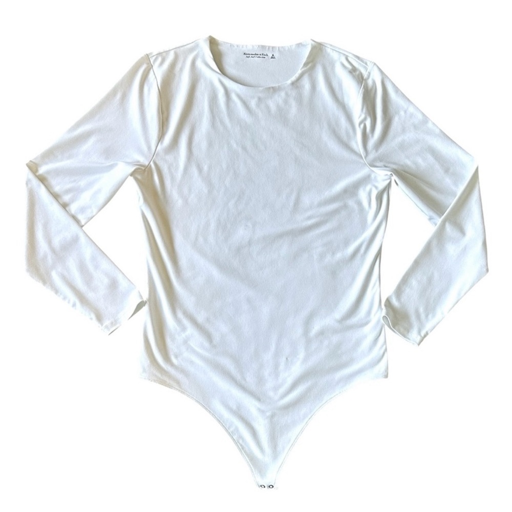 ABERCROMBIE & FITCH Soft A&F white long sleeved bodysuit size XL